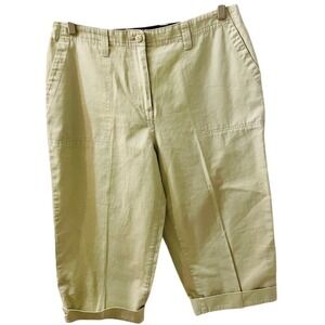 David N Sport Tan Capris Cargo Lightweight Cotton Blend Pants size 10